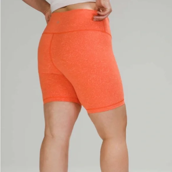 Lululemon wunder train high rise shorts size 10 crunch warm coral - Picture 2 of 7